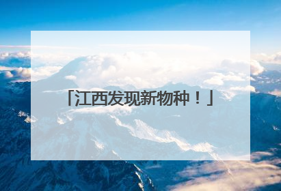 江西发现新物种！