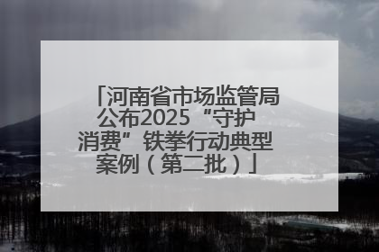 河南省市场监管局公布2025“守护消费”铁拳行动典型案例（第二批）