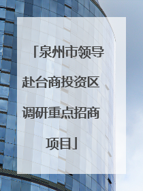 泉州市领导赴台商投资区调研重点招商项目