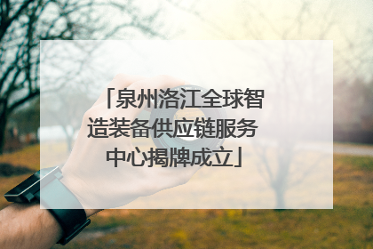 泉州洛江全球智造装备供应链服务中心揭牌成立