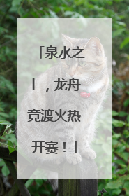 泉水之上，龙舟竞渡火热开赛！
