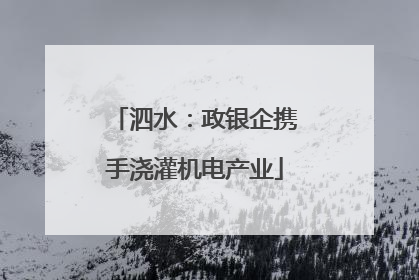 泗水：政银企携手浇灌机电产业