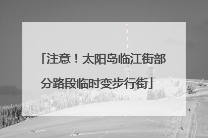 注意！太阳岛临江街部分路段临时变步行街