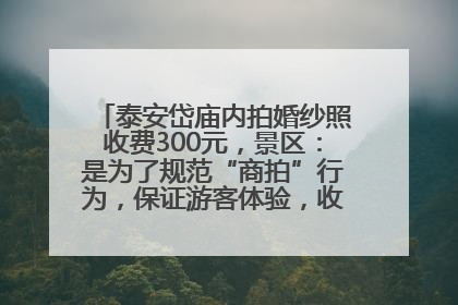 泰安岱庙内拍婚纱照收费300元，景区：是为了规范“商拍”行为，保证游客体验，收取费用全部上交国库