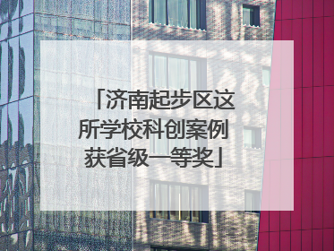 济南起步区这所学校科创案例获省级一等奖