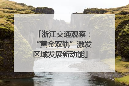 浙江交通观察：“黄金双轨”激发区域发展新动能