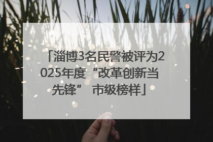 淄博3名民警被评为2025年度“改革创新当先锋” 市级榜样