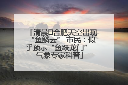 清晨﻿合肥天空出现“鱼鳞云” 市民：似乎预示“鱼跃龙门” 气象专家科普
