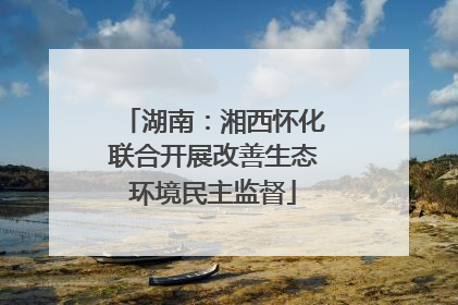 湖南：湘西怀化联合开展改善生态环境民主监督