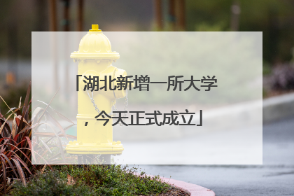 湖北新增一所大学，今天正式成立