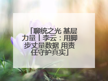 聊统之光 基层力量丨李云：用脚步丈量数据 用责任守护真实