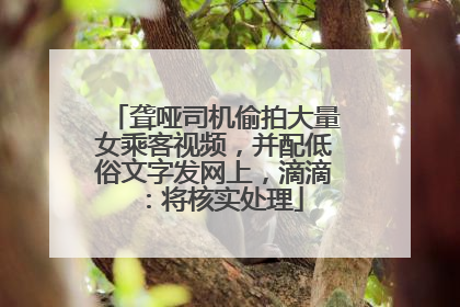 聋哑司机偷拍大量女乘客视频，并配低俗文字发网上，滴滴：将核实处理