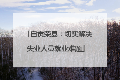 自贡荣县：切实解决失业人员就业难题
