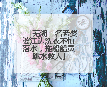 芜湖一名老婆婆江边洗衣不慎落水，拖船船员跳水救人