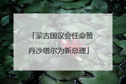 蒙古国议会任命赞丹沙塔尔为新总理