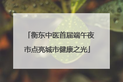 衡东中医首届端午夜市点亮城市健康之光