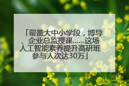 覆盖大中小学段，博导、企业总监授课……这场人工智能素养提升高研班参与人次达30万