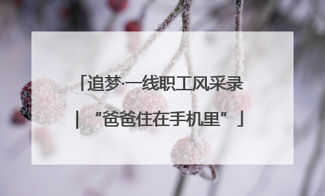 追梦·一线职工风采录｜“爸爸住在手机里”