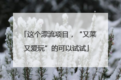 这个漂流项目，“又菜又爱玩”的可以试试