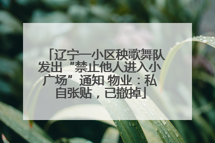 辽宁一小区秧歌舞队发出“禁止他人进入小广场”通知 物业：私自张贴，已撤掉