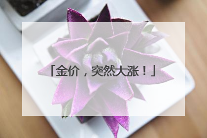 金价，突然大涨！