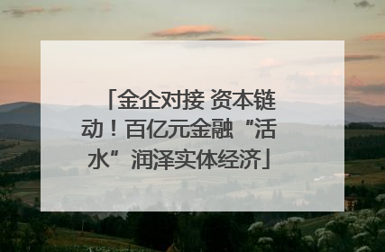 金企对接 资本链动！百亿元金融“活水”润泽实体经济