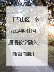 青山区：多元促学 让国通语教学融入教育血脉