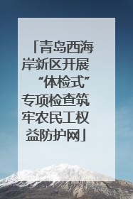 青岛西海岸新区开展“体检式”专项检查筑牢农民工权益防护网
