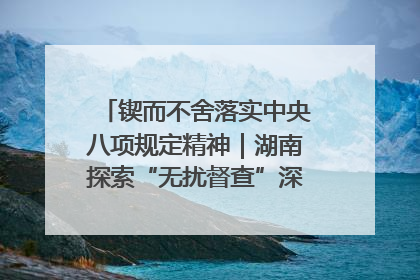 锲而不舍落实中央八项规定精神｜湖南探索“无扰督查”深化基层减负