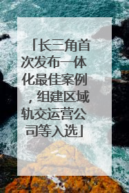 长三角首次发布一体化最佳案例，组建区域轨交运营公司等入选
