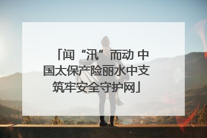 闻“汛”而动 中国太保产险丽水中支筑牢安全守护网