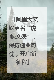 阿里大文娱更名“虎鲸文娱”：保持创业热忱，开启新征程
