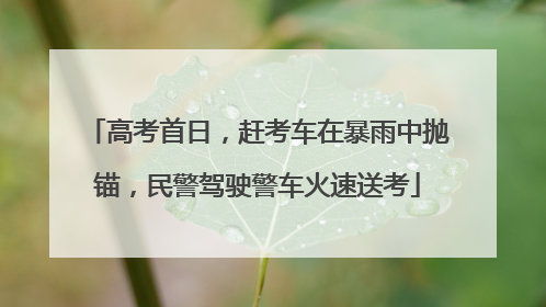 高考首日，赶考车在暴雨中抛锚，民警驾驶警车火速送考