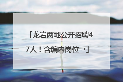 龙岩两地公开招聘47人！含编内岗位→