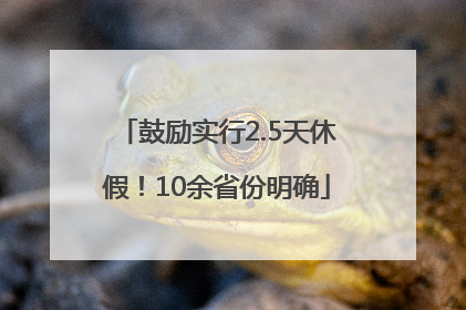 鼓励实行2.5天休假！10余省份明确