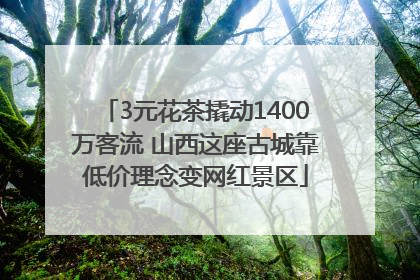 3元花茶撬动1400万客流 山西这座古城靠低价理念变网红景区