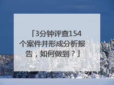 3分钟评查154个案件并形成分析报告，如何做到？