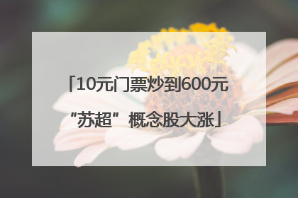 10元门票炒到600元 “苏超”概念股大涨