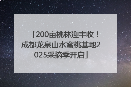 200亩桃林迎丰收！成都龙泉山水蜜桃基地2025采摘季开启