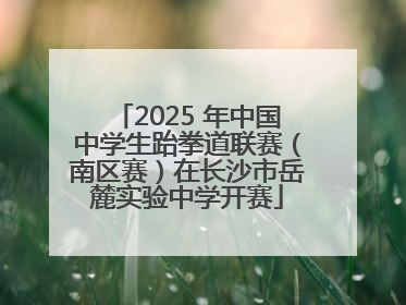 2025 年中国中学生跆拳道联赛（南区赛）在长沙市岳麓实验中学开赛