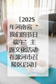 2025年河南省“我们的节日·端午”主题文化活动在漯河市召陵区启动