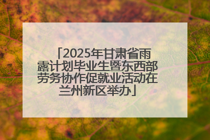 2025年甘肃省雨露计划毕业生暨东西部劳务协作促就业活动在兰州新区举办