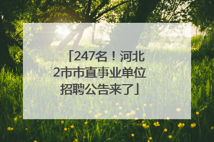 247名！河北2市市直事业单位招聘公告来了
