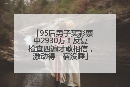 95后男子买彩票中2930万！反复检查四遍才敢相信，激动得一宿没睡