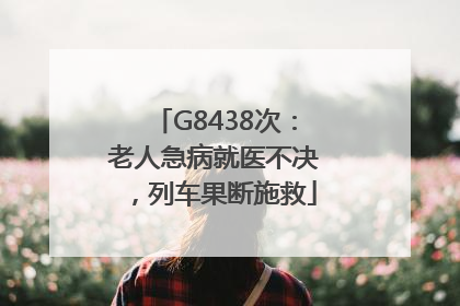G8438次：老人急病就医不决，列车果断施救