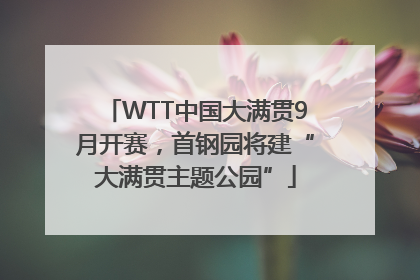 WTT中国大满贯9月开赛，首钢园将建“大满贯主题公园”