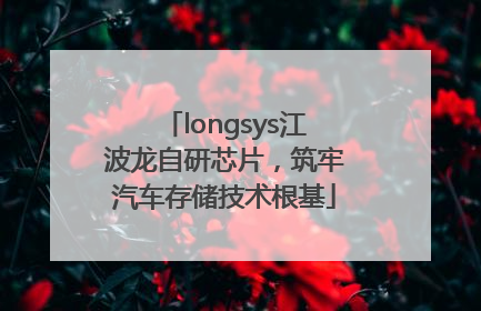 longsys江波龙自研芯片，筑牢汽车存储技术根基